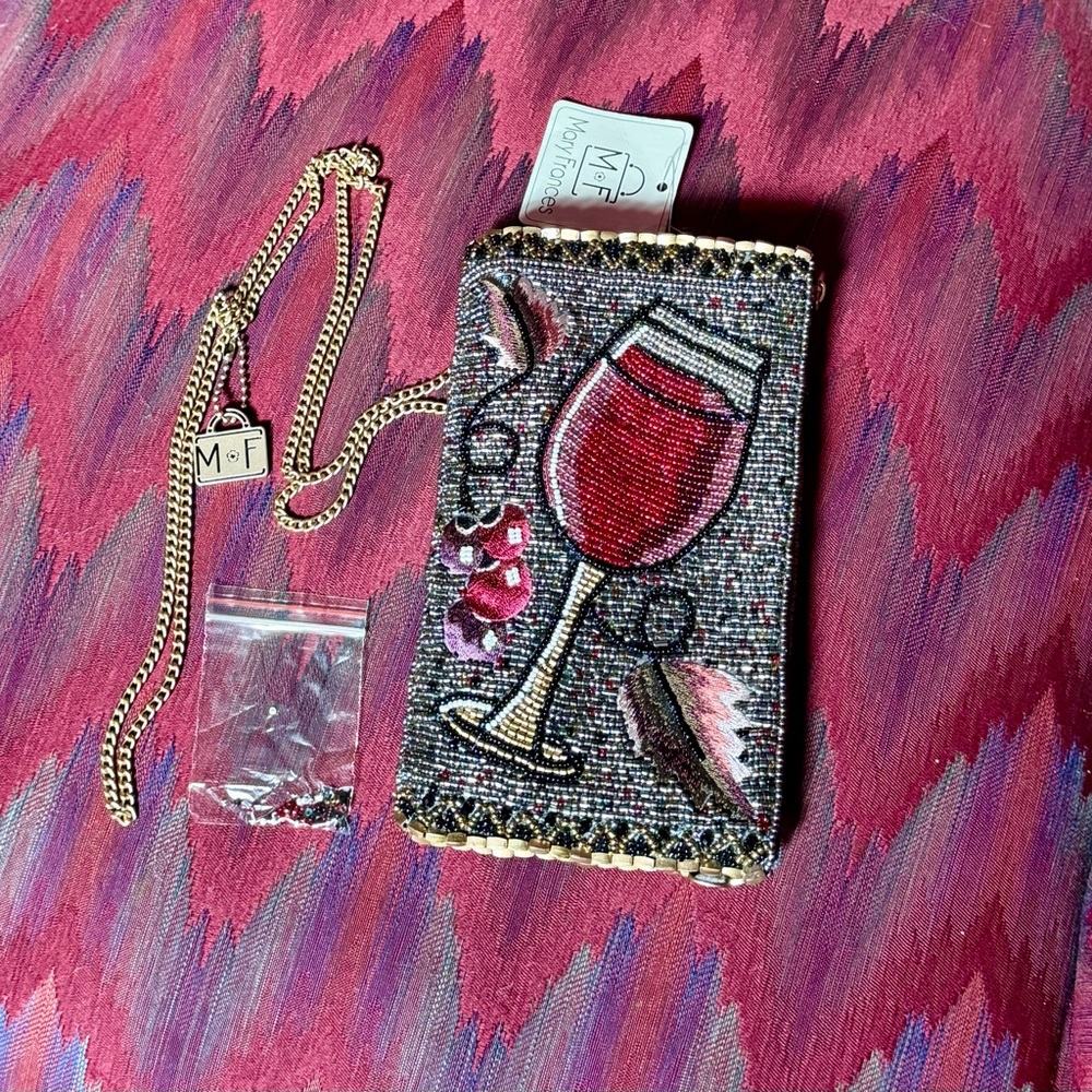 Mary Frances Vino Beaded Crossbody Cell Phone Bag NWT Gorgeous Colors